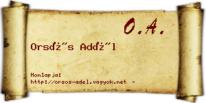 Orsós Adél névjegykártya